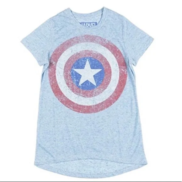 Marvel Captain America Blue Graphic Burnout Tee - Picture 2 of 7